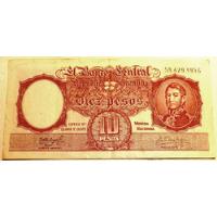 Usado, Billete Antiguo De 10 Pesos Moneda Nacional  segunda mano  Argentina