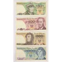 Lote 4 Billete Polonia 50+100+500+1000 Zloty Muy Bueno segunda mano  Argentina