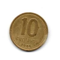 Usado, Argentina Moneda 10 Centavos Año 2004 Canto 41 E/cm Cj#3.4.3 segunda mano  Argentina