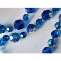 Collar Cristal Fasetado Irisdicente Color Topacio Azul , usado segunda mano  Argentina