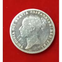 Moneda Inglaterra Plata 6 Peniques 1874  R. Victoria Vf. Y.5 segunda mano  Argentina