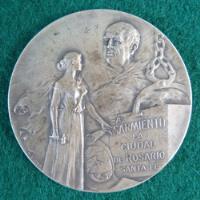 Medalla Monumento A Sarmiento La Ciudad De Rosario Plata (8) segunda mano  Argentina