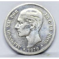 Moneda De Colección España 5 Pesetas 1878 Plata Maciza  segunda mano  Argentina