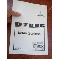 Folleto Tractor Deutz D7006 - Datos Tecnicos - Germany  segunda mano  Argentina