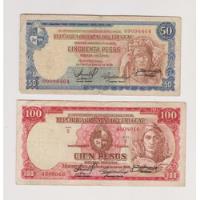 Lote 2 Billete Uruguay 50 + 100 $ Año 1939 Bueno  segunda mano  Argentina