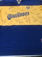Camiseta Boca Autografiada Plantel Campeon Libertadores 2000 segunda mano  Argentina