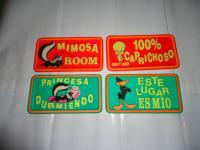 Lote 4 Carteles Para Puerta Vintage Originales Looney Tunes segunda mano  Argentina