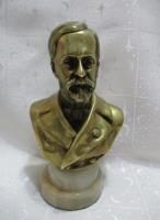 Figura Decorativa Busto Sólido Bronce Pasteur Base Mármol segunda mano  Argentina
