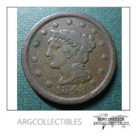 Usado, Usa Moneda 1 Centavo 1848 Cobre Braided Hair Km-67 Vf+ segunda mano  Argentina