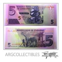 Zimbabwe Billete 5 Dolares 2019 Pick New Unc Sin Circular segunda mano  Argentina