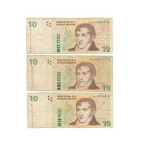 Ltbw007. Billete Reposición 10 Pesos, 2009. Catalogo B3434 segunda mano  Argentina