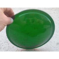 Vidrio Redondo Bombe Color Verde 21,3 Diametro X 3,6 Prof., usado segunda mano  Argentina