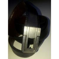 Cinturon De Cuero Reversible Negro Y Marron Hebilla 90 Cm, usado segunda mano  Argentina