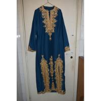 Kaftan Vestido Tunica  Marroqui Marruecos Azul Petroleo, usado segunda mano  Argentina
