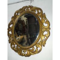 Espejo Antiguo Tallado Ovalado, usado segunda mano  Argentina
