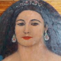 Oleo Pintura Sobre Harboard Busto Mujer Dama Femenino  segunda mano  Argentina