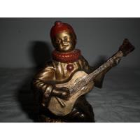 Antiguo Arlequin Payaso Clown De Metal Sentado En Una Piedra, usado segunda mano  Argentina