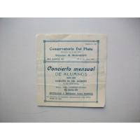 Antiguo Programa Conservatorio Del Plata - Makaroff / 1933 segunda mano  Argentina