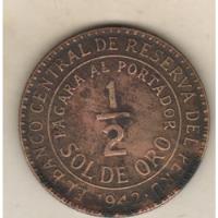 Perú Moneda De 1/2 Sol De Oro Año 1942 Km 220.2, usado segunda mano  Argentina
