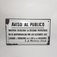 Antiguo Cartel Enlozado Aviso Al Público Fénix Bombé 7o 3004 segunda mano  Argentina