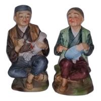 Usado, Figuras De Ancianos Ceramista Porcelana Biscuit Meibo Japon segunda mano  Argentina