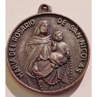 Medalla María Virgen Del Rosario De San Nicolas 27mm Alpaca  segunda mano  Argentina