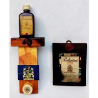 2 Miniaturas Whisky  Ballantine's Botellita S/ Madera segunda mano  Argentina