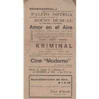 Usado, Programa Cine Moderno - Cordoba - Año 1968 - Palito Ortega segunda mano  Argentina
