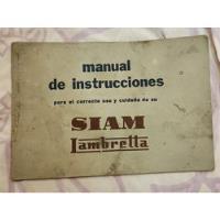 Manual Siam Lambretta, Original Antiguo Perfecto Estado segunda mano  Argentina