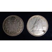 Usado, Monedas Canadá 10 Cent 1933 Y 1952. Plata. Lote X 2 Unid segunda mano  Argentina