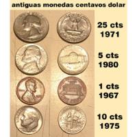 4 Monedas Antiguas Norteamericanas Cents De Dólar 1967-80 segunda mano  Argentina