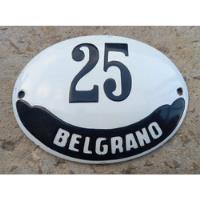 25 Belgrano Antiguo Cartel Enlozado Numeración Casa Antiguo segunda mano  Argentina