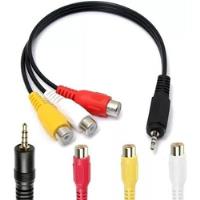 Cable Adaptador Mini Plug 3.5 A 3 Rca Hembra Audio Vídeo  segunda mano  Argentina