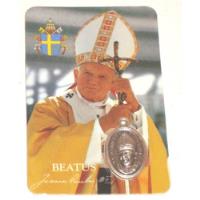 Usado, Estampita Papa Juan Pablo Ii Bendecida Con Medalla Vaticano segunda mano  Argentina