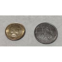Lote 2 Monedas Islas Malvinas 2 Pesos Y Evita 50 Centavos , usado segunda mano  Argentina