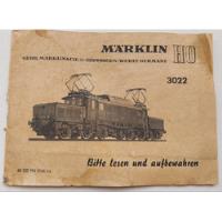 Manual De Marklin Ho 3022 Completo, Locomotora Eléctrica. segunda mano  Argentina