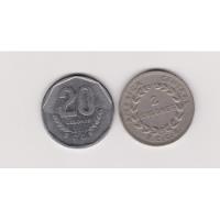 Lote 2 Moneda Costa Rica 2 Colones/1972+20 Colones/1985 segunda mano  Argentina