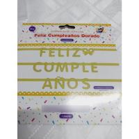 Usado, Feliz Cumpleaños Dorado Con Glitter Party 160cm segunda mano  Argentina