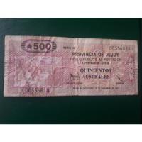 Bono Jujuy A 500 Australes 1991 Serie H Estado Muy Bueno , usado segunda mano  Argentina