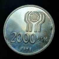 Argentina 2000 Pesos, 1978 Fifa 1978 Plata 0.900 Km#79 - 038 segunda mano  Argentina