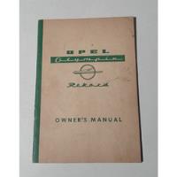 Manual De Usuario Opel Olympia Rekord 1958 segunda mano  Argentina