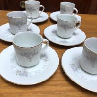 Juego 6 Tazas De Café Porcelana Tsuji Vintage Flores Y Oro segunda mano  Argentina