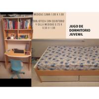 Juego De Dormitorio Juvenil Con Biblioteca Y Escritorio, usado segunda mano  Argentina