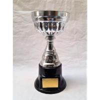Copa Trofeo Elegante Diseño Cuerpo Metal Plateado-plastico  segunda mano  Argentina