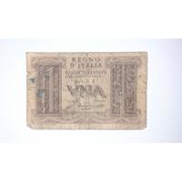 Billete Una Lira Italiana Antigua Serie 621 - 138633, usado segunda mano  Argentina