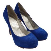 Zapatos Stiletto Azules Gamuza Ver Cal Talle 39 Oportunidad segunda mano  Argentina