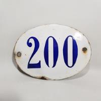Antiguo Cartel Enlozado Calle Número 200 Azul Mag 62246 segunda mano  Argentina