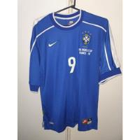 Camiseta Seleccion Brasil 1998 Nike Azul Ronaldo Nazario T.s segunda mano  Argentina