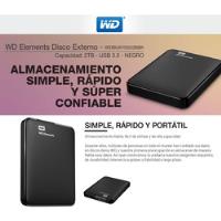 Disco Duro Externo Western Digital Wd Portable  2tb Negro, usado segunda mano  Argentina