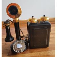 Antiguo Teléfono Ingles Candelero Con Caja Funcionado segunda mano  Argentina